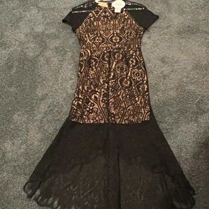 LF STORES - "EVIE" Black & Nude Lace Midi Dress.   NWT . Size  sm